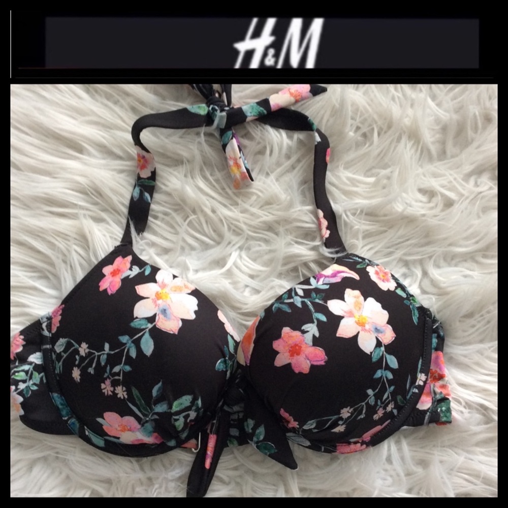 NWOT H&M Floral Push-Up Bikini Top